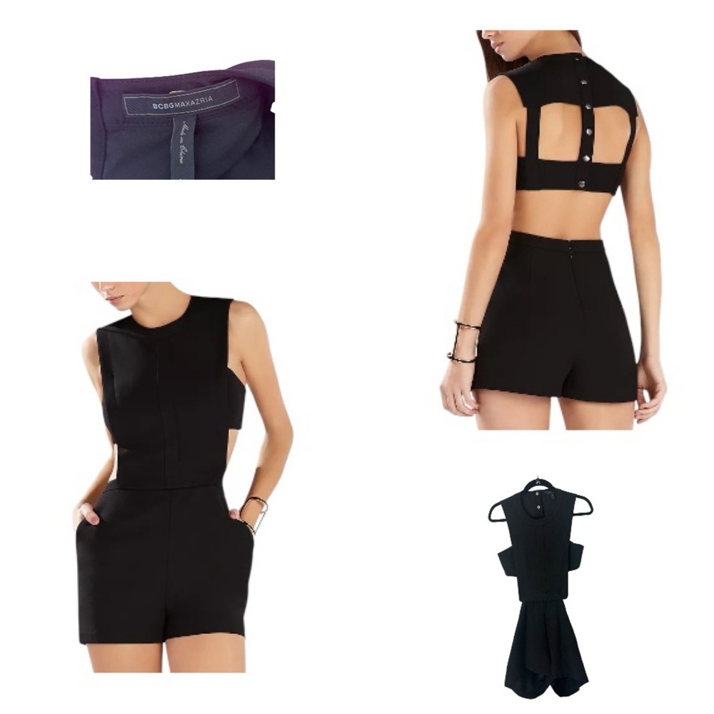 BCBGMaxAzria Leni Bib Front Romper - Picture 1 of 4